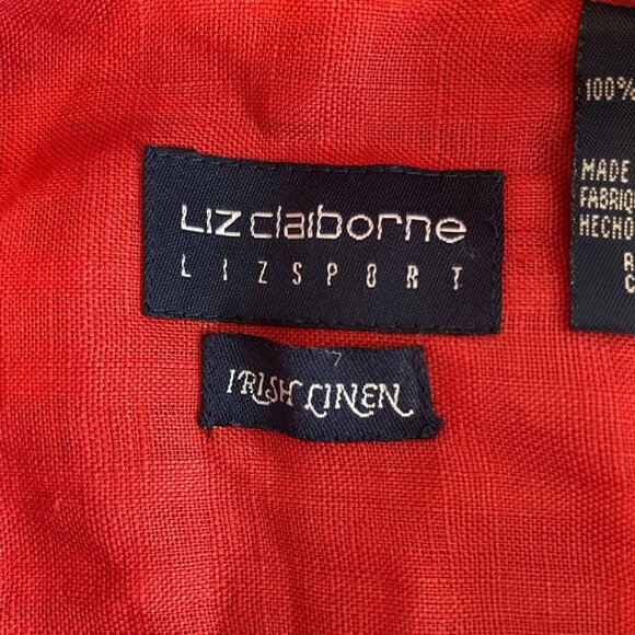 Liz Claiborne Lizsport Womens Red Button-Up Long Sleeve Shirt L - Picture 5 of 6